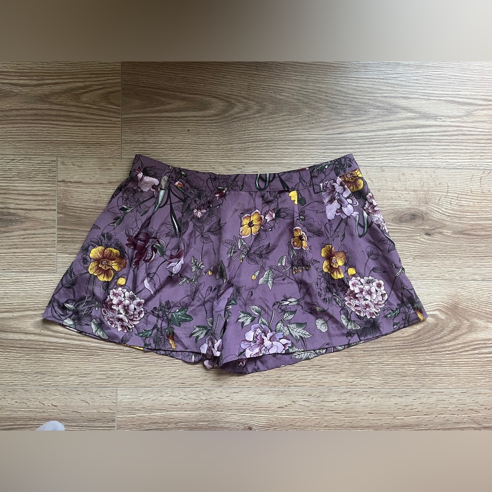 Purple floral shorts-never worn.